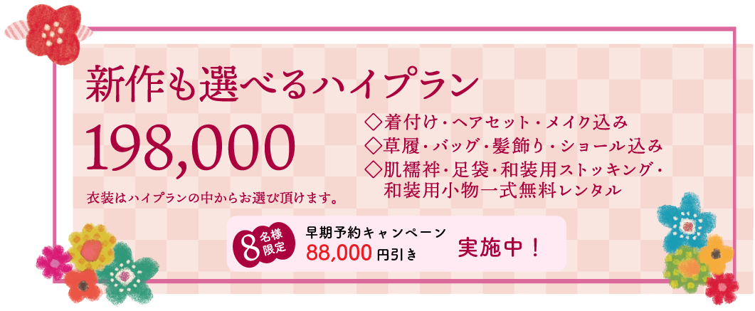 新作も選べるハイプラン　198,000円(税込)